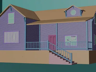 Abandoned House Exterior 3d Model Free low-poly 3D model