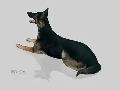 German Shephed dog Low-poly 3D model