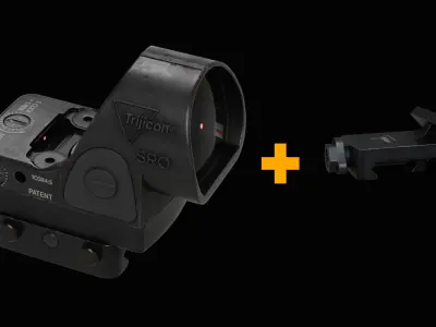 Trijicon SRO and 45 Degree Mount Low-poly 3D model