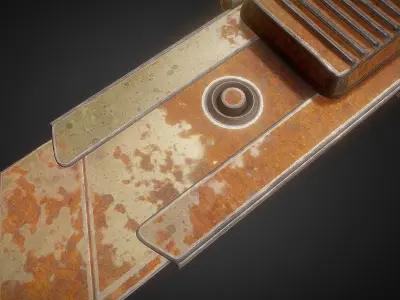 Box Cutter Lowpoly Rusty Version  - Gameready - PBR Low-poly 3D model