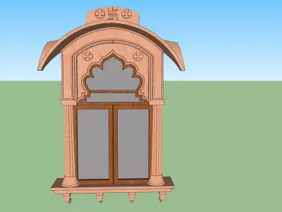 indian jodhpuri stone jharokha window 3D model