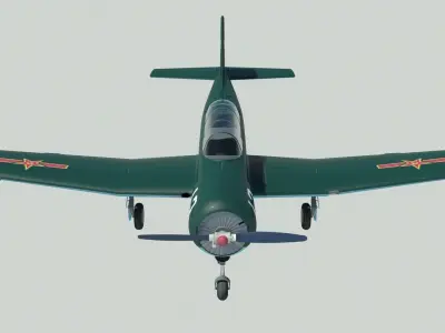 Nanchang CJ-6 Chinese trainer 3D model