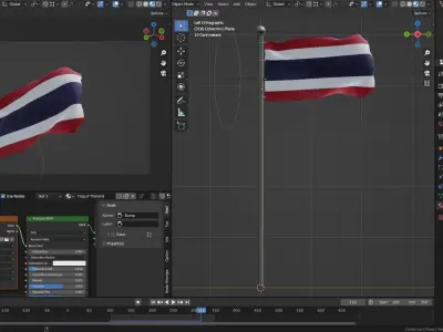 Animated Thailand Flags 3D model