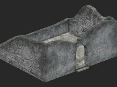 Castle Medieval Middle Ages 03 Low Poly PBR Realistic Low-poly 3D model