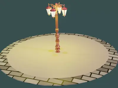 Street Light Low-poly 3D model