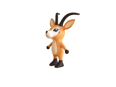 High-Quality 3D Cute Antelope for Games 3D  Low-poly 3D model