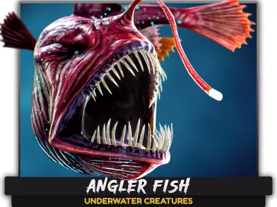 Anglerfish 02 Curse - Ocean predator - Angler fish 3d model - 8 Low-poly 3D model