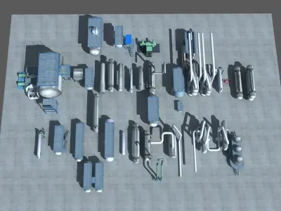 industry tanks Low-poly 3D model