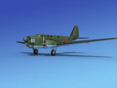Douglas B-18A Bolo Russian 3D model