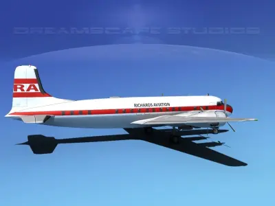 Douglas DC-7B Richards Aviation 3D model