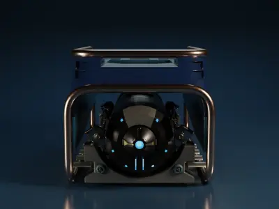 Sci-Fi Power Generator - box2 Low-poly 3D model