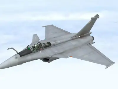 Fighter Jet Flying In Sky Plane V07 Low Poly 3D Model Low-poly 3D model