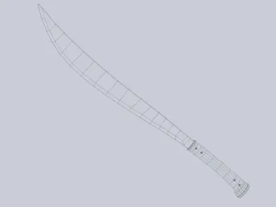Damascus bolo Low-poly 3D model