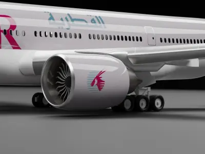 Boeing 777-200ER Qatar Airways Livery 3D model