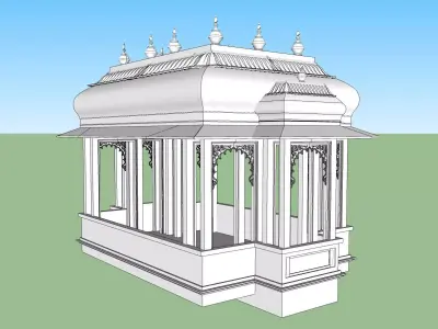 indian jodhpuri stone chatri temple 3D model