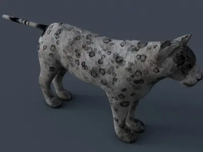 Tiger lion Grey model High Detailed 3D model Free low-poly 3D model
