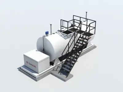 Fuel Tanks Gas Aviation Airport Scenery Library Low-poly 3D model