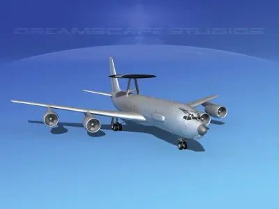 Boeing E-3C AEW Bare Metal 3D model