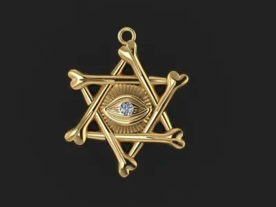 star eye pendant  3D print model purchase