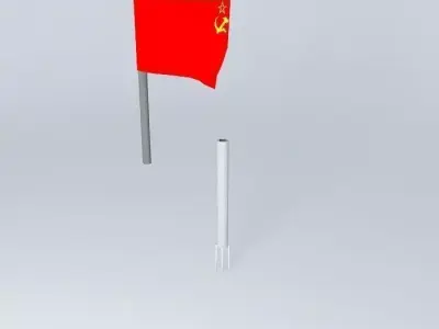 hj ussr flag on pole Free 3D model