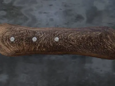 Rustic Damascus Steel Knife Free 3D model