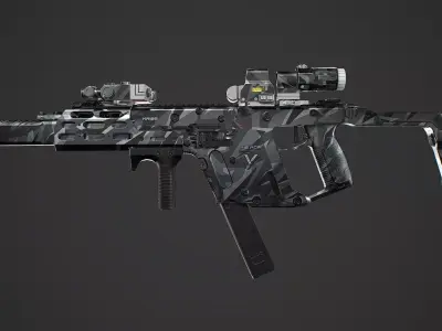 Kriss Vector gen2 camouflage  Low-poly 3D model