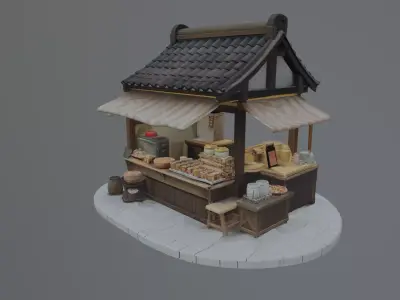 asian food vendor Free 3D model