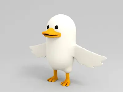 Rigged Duck Character 3D model