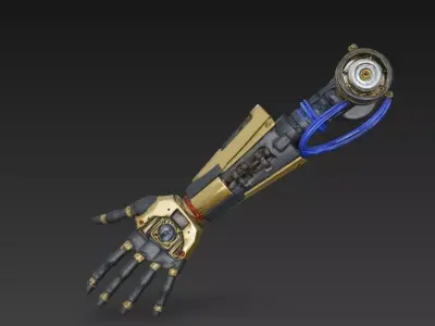 Hybrid Industrial Robotic Arm Low Poly 3D Model Low-poly 3D model