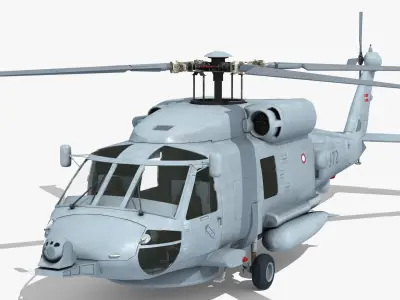 Seahawk Helicopter Danish 3D model