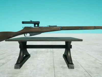 Mosing Nagant Sniper Low-poly 3D model