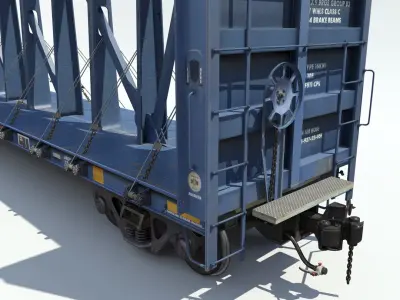 Centerbeam Flat Car 3D model