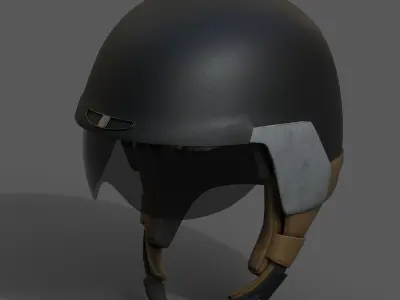 Helmet sport Color 3d model Generic military bike scifi  Low-poly 3D model