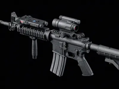 M4A1 CompM4-PEQ2A Low-poly 3D model