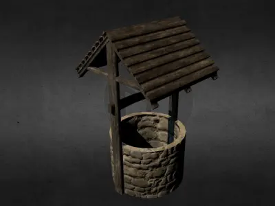Medieval well Free low-poly 3D model