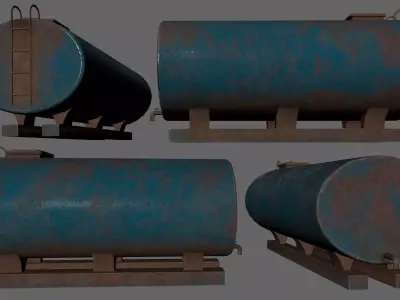 tanker old rusty plate Low-poly 3D model