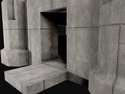 Military Concrete Bunker Base 7 Low-poly 3D model