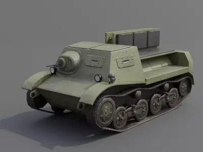 T-20 komsomolets armored tractor Low-poly 3D model