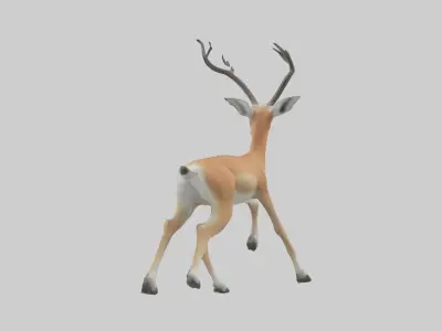 Gazelle bounding model Low-poly 3D model