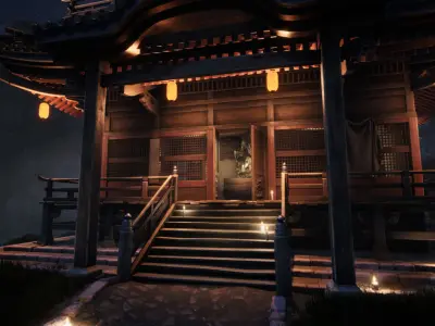Hidden Shrine UE4 environment Low-poly 3D model