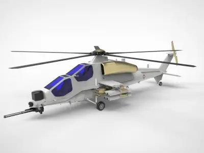 Agusta A129 Mangusta white brass 3D model