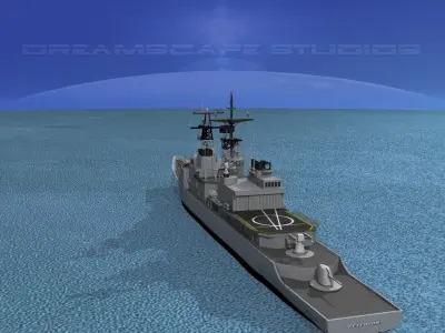Spruance Class DD969 USS Peterson 3D model