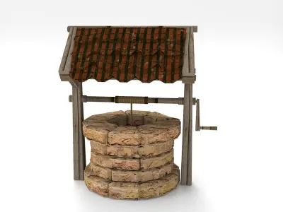 Old well Low-poly 3D model