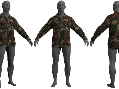 BDU Uniform Jacket - Marvelous Designer 3D model