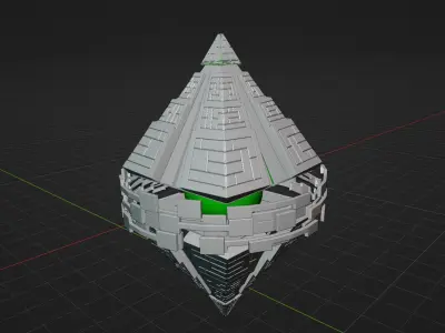 UFO 4 Pyramid Spaceship - Ovni - Flying Saucer Free 3D model