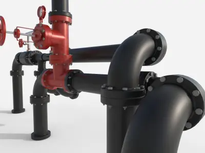 Industrial Pipes 3D model