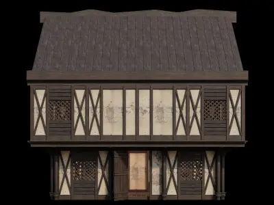 Medieval Houses 43- 4K Textures Game Ready Low-poly 3D model