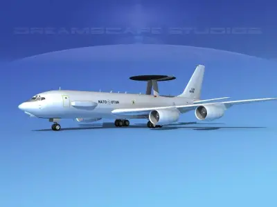 Boeing E-3C AWACS NATO 3D model