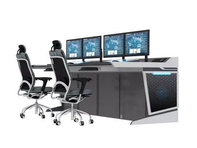 Control Room Desk  06 3D model