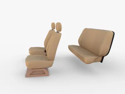 Generic Car Seats Cream 3D model